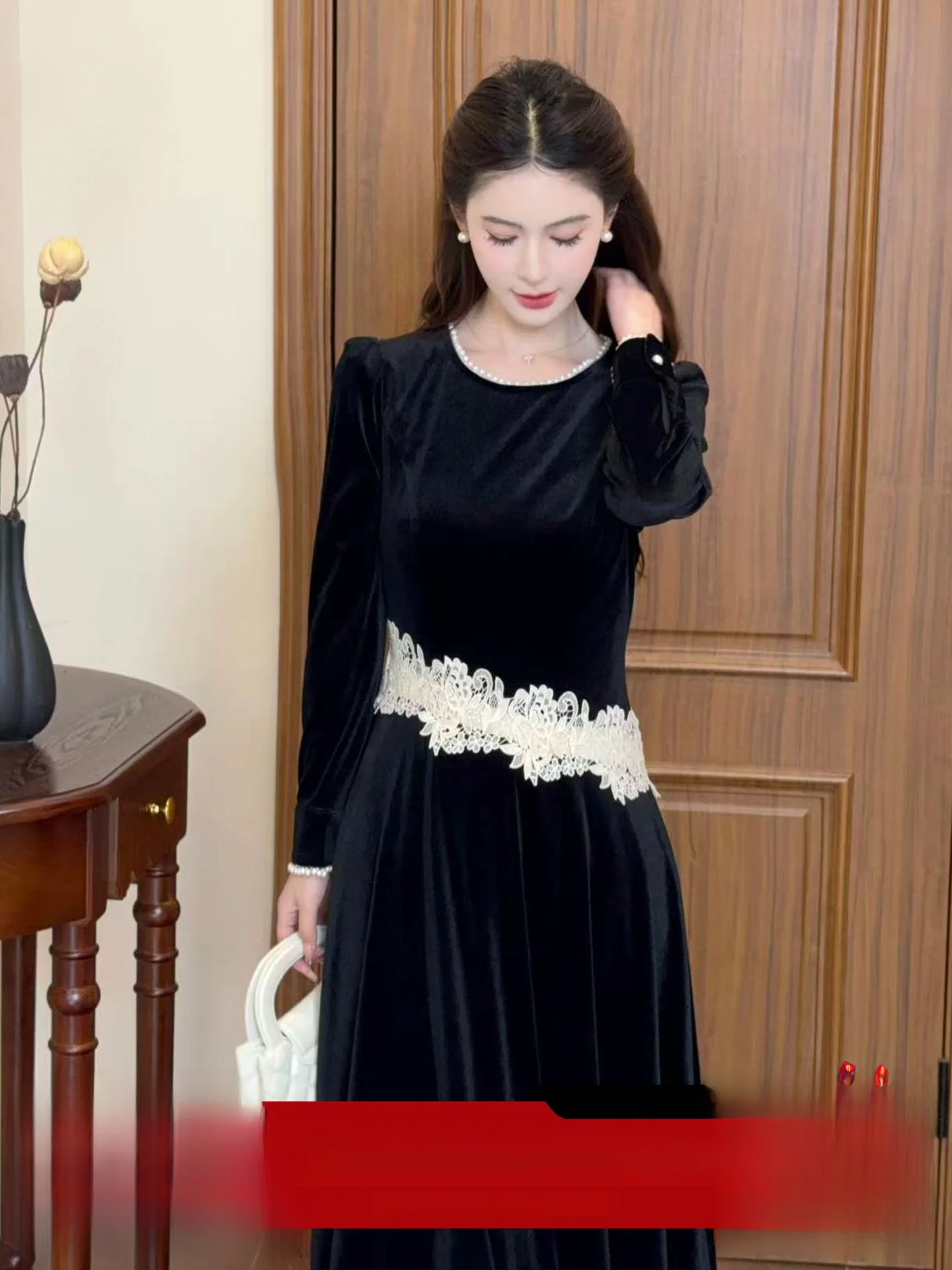 Lili Bla Swan Ele Velvet Dr Color Blo Faux Two-Piece Spring Faion High Waist Long Sve round Ne Zipper Ba
Lili Bla Swan Ele Velvet Dr Color Blo Faux Two-Piece Spring Faion High Waist Long Sve round Ne Zipper Ba