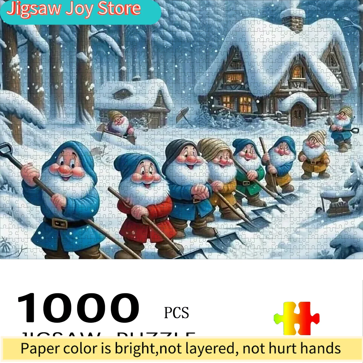 Набор из 1000 крупных сложных пазлов для взрослых в коробке — дизайн сцены: Семь гномов, копающих снег зимой, Скрат
Набор из 1000 крупных сложных пазлов для взрослых в коробке — дизайн сцены: Семь гномов, копающих снег зимой, Скрат
