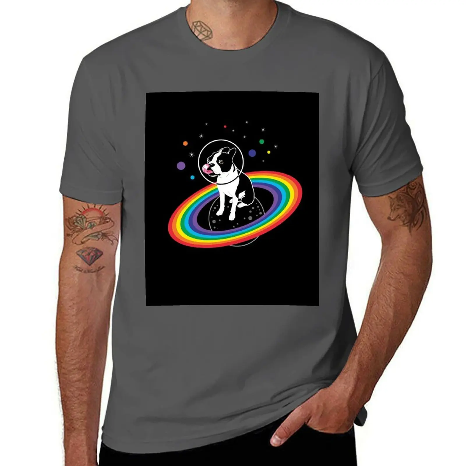 Футболка Pride Space Dog, мужские футболки с рисунком, футболки с принтом для мужчин, хлопковая футболка, футболка из 100%
Футболка Pride Space Dog, мужские футболки с рисунком, футболки с принтом для мужчин, хлопковая футболка, футболка из 100%