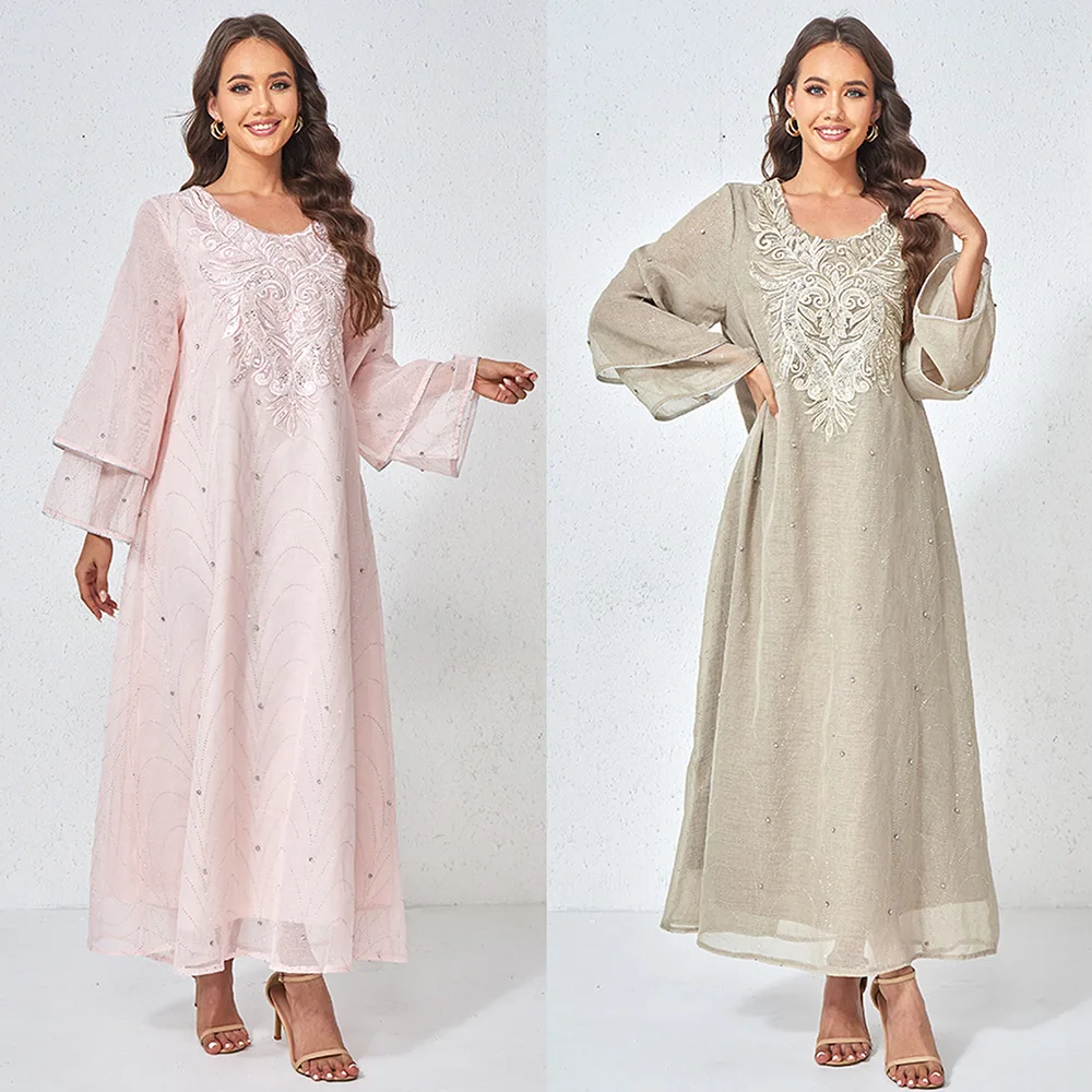 Mt546 Spring New Women's Dress With Round Neck, Embroidery, Beading, Sequins, And Lady Clothes Detailing For Party Islam Elegant
Mt546 Spring New Women's Dress With Round Neck, Embroidery, Beading, Sequins, And Lady Clothes Detailing For Party Islam Elegant