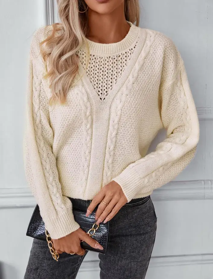 Solid Hollow Out Pullover Retro Twisted Knit Sweater for Women's Wear Temperament Commuting Autumn New Fashion Female Pullovers
Solid Hollow Out Pullover Retro Twisted Knit Sweater for Women's Wear Temperament Commuting Autumn New Fashion Female Pullovers