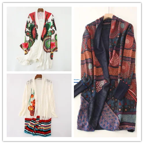 Foreign trade original single fashion printing loose irregular long knitted cardigan with cape
Foreign trade original single fashion printing loose irregular long knitted cardigan with cape