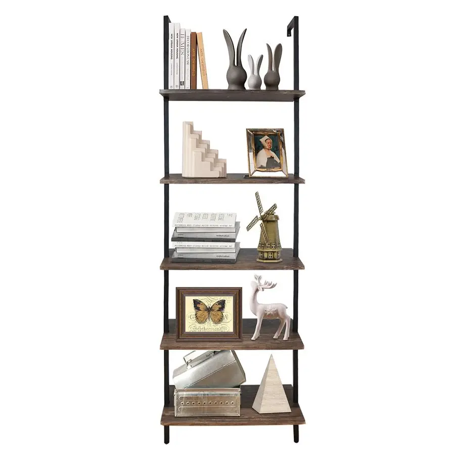 Ladder Shelf Open Bookshelf 5tier Wood Wallmounted Bookcase Storage Rack Open Back Industrial Modern Plant Flower Stand Utility
Ladder Shelf Open Bookshelf 5tier Wood Wallmounted Bookcase Storage Rack Open Back Industrial Modern Plant Flower Stand Utility