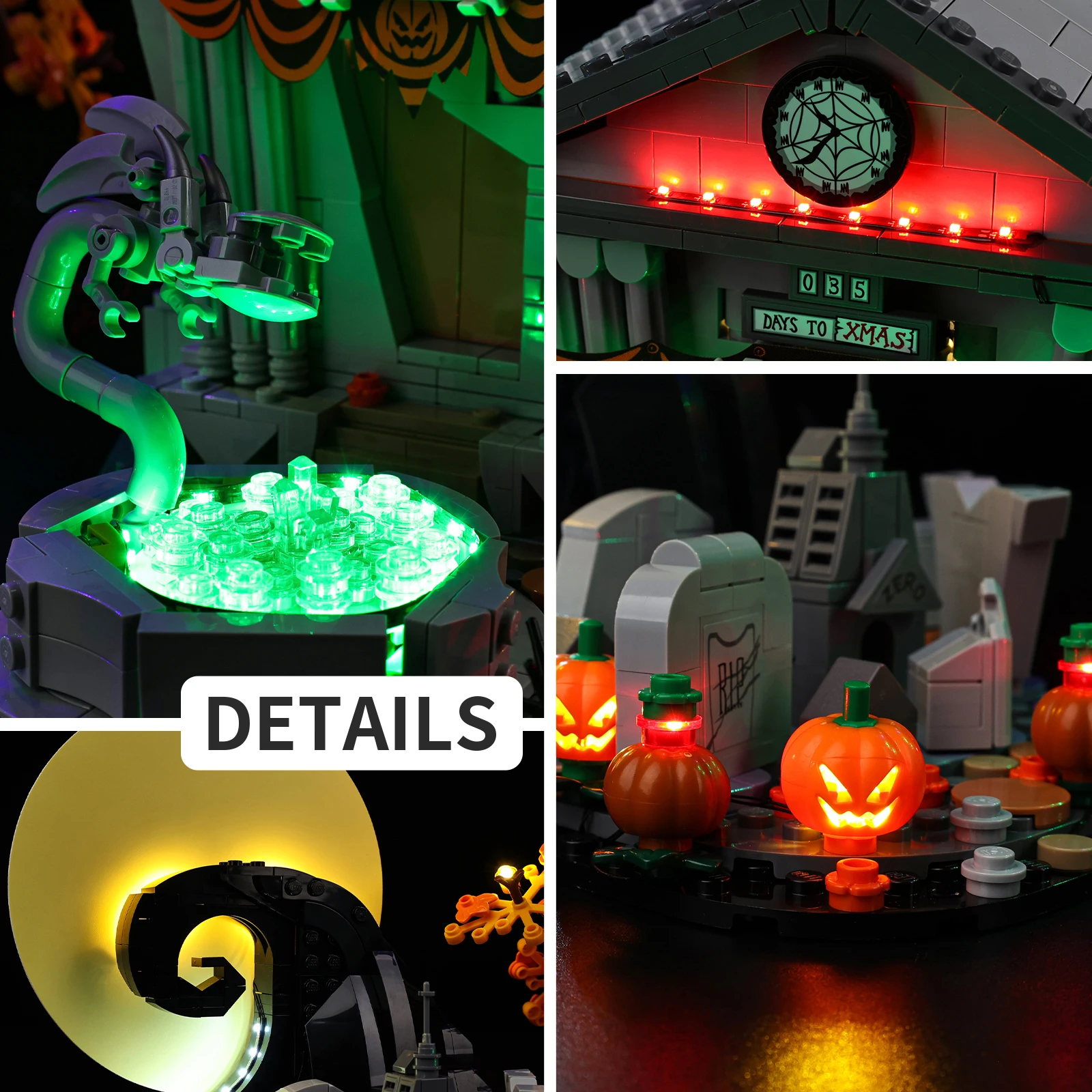 Комплект светодиодных ламп для LEGO «Кошмар перед Рождеством» Тима Бертона 21351
Комплект светодиодных ламп для LEGO «Кошмар перед Рождеством» Тима Бертона 21351