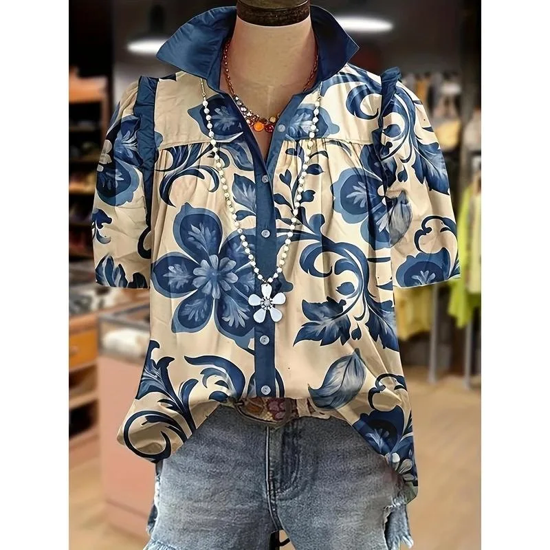 Loose Printed Summer Blouse Women's Fashion Print Shirt Princess Sleeve Other Material100% Non-deformable Spring 2026
Loose Printed Summer Blouse Women's Fashion Print Shirt Princess Sleeve Other Material100% Non-deformable Spring 2026