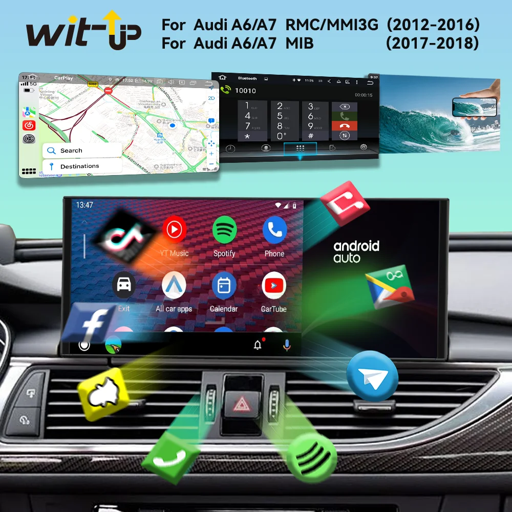 Wit-Up Car Setero 12.3" Touchscreen GPS Navigation System For Audi A6 A7 C7 S6 RS6 S7 RS7 2012-2018 with Carplay Multimedia Auto
Wit-Up Car Setero 12.3" Touchscreen GPS Navigation System For Audi A6 A7 C7 S6 RS6 S7 RS7 2012-2018 with Carplay Multimedia Auto