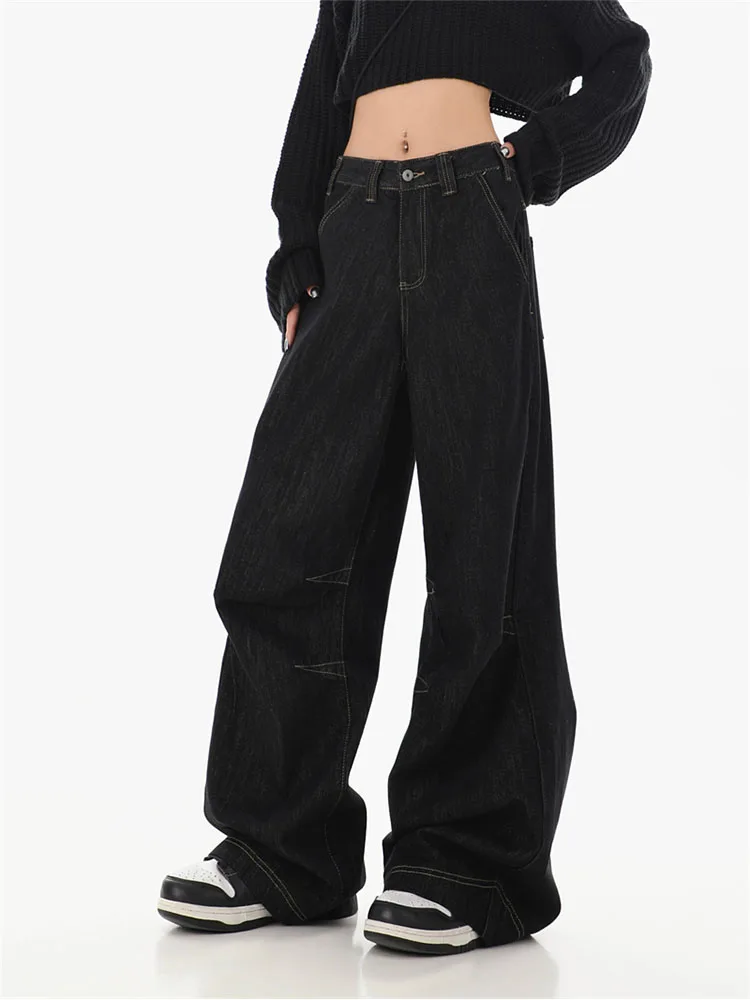 New Denim Black Wide Leg Pants High Waist Fashion Full Length Jeans Lift Hips Show Casual Trousers Korean Retro Casual Gothic
New Denim Black Wide Leg Pants High Waist Fashion Full Length Jeans Lift Hips Show Casual Trousers Korean Retro Casual Gothic
