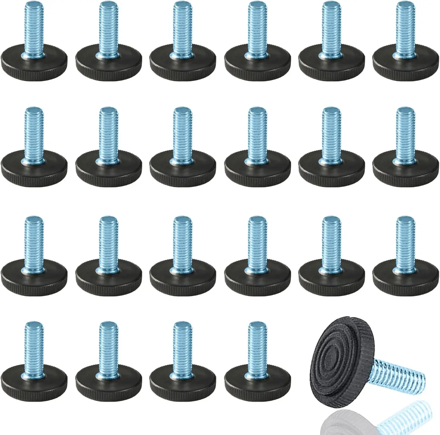 24 PCS M6 Thread Adjustable Furniture Levelers for Table, Chair, Furniture Legs
24 PCS M6 Thread Adjustable Furniture Levelers for Table, Chair, Furniture Legs