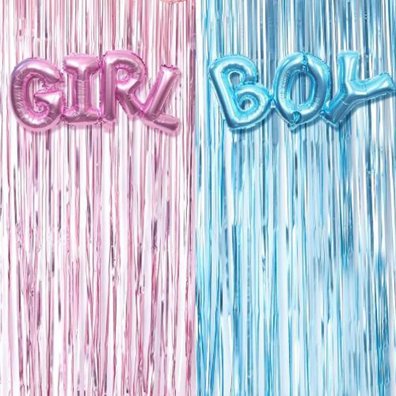 Blue&Pink Gender Reveal Decoration Fringe Curtain Blue Pink Boy Girl Foil Balloon Party Supplies Baby Shower Photo Backdrop
Blue&Pink Gender Reveal Decoration Fringe Curtain Blue Pink Boy Girl Foil Balloon Party Supplies Baby Shower Photo Backdrop