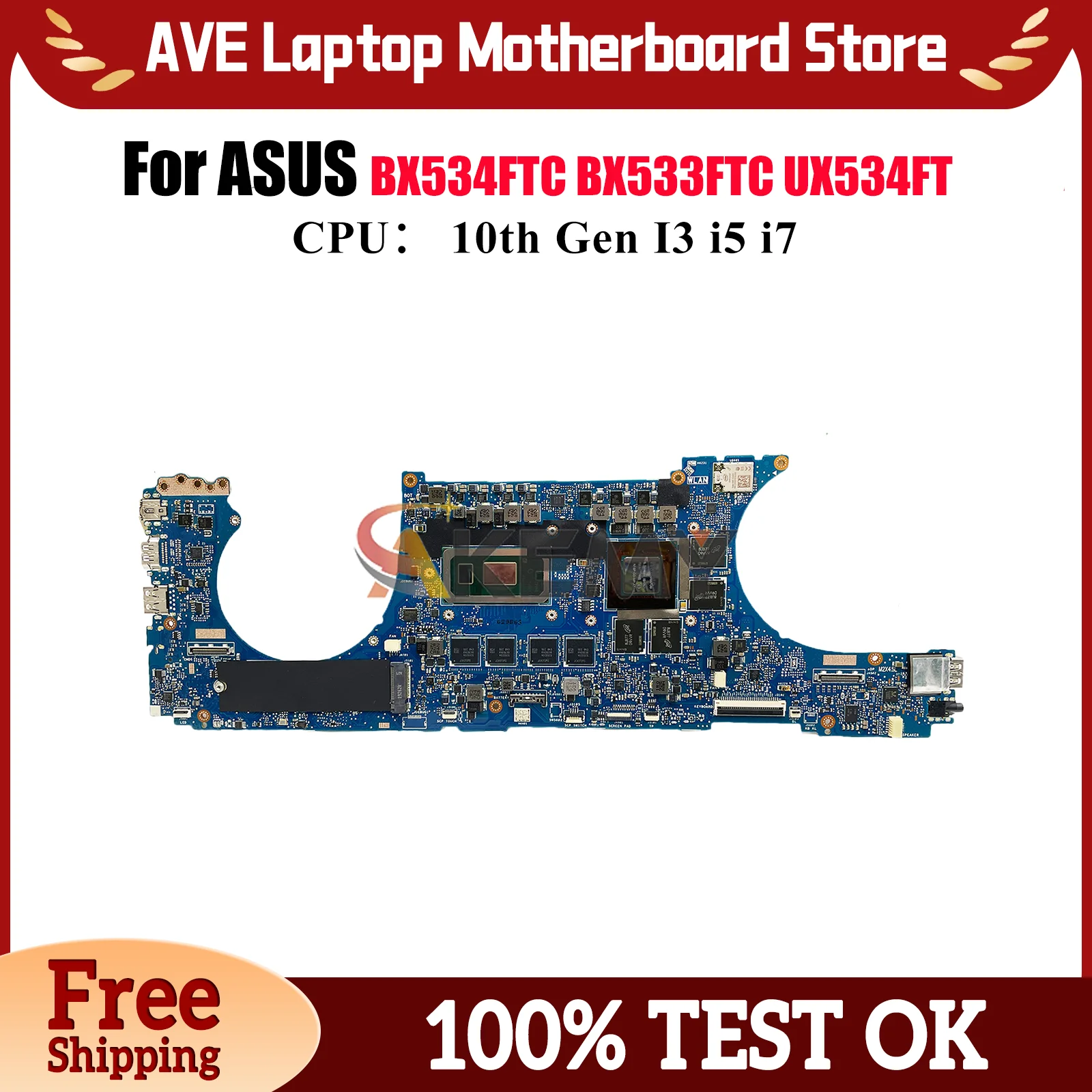 UX534FT Материнская плата для ноутбука ASUS UX534FTC BX533FTC UX534F RX534FTC BX534FT UX534FT BX534FTC Материнская плата с 10-го поколения I3 i5 i7
UX534FT Материнская плата для ноутбука ASUS UX534FTC BX533FTC UX534F RX534FTC BX534FT UX534FT BX534FTC Материнская плата с 10-го поколения I3 i5 i7