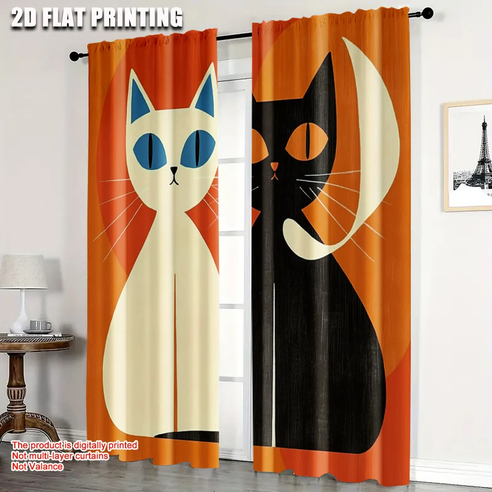 2pcs, Curtains Digital Printed 2D plane printing cat illustration Machine Washable Fabric (without rod) Holiday for Living Room,
2pcs, Curtains Digital Printed 2D plane printing cat illustration Machine Washable Fabric (without rod) Holiday for Living Room,
