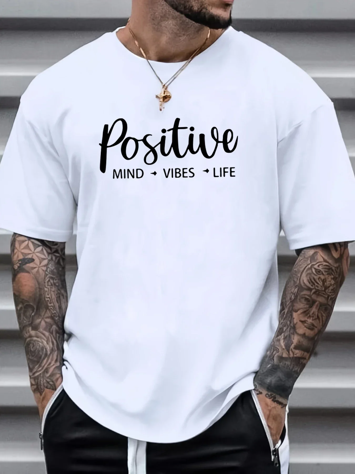 Men's cotton summer casual loose fitting positive print round neck short sleeved T-shirt Casual Letter Pattern Tops Summer
Men's cotton summer casual loose fitting positive print round neck short sleeved T-shirt Casual Letter Pattern Tops Summer