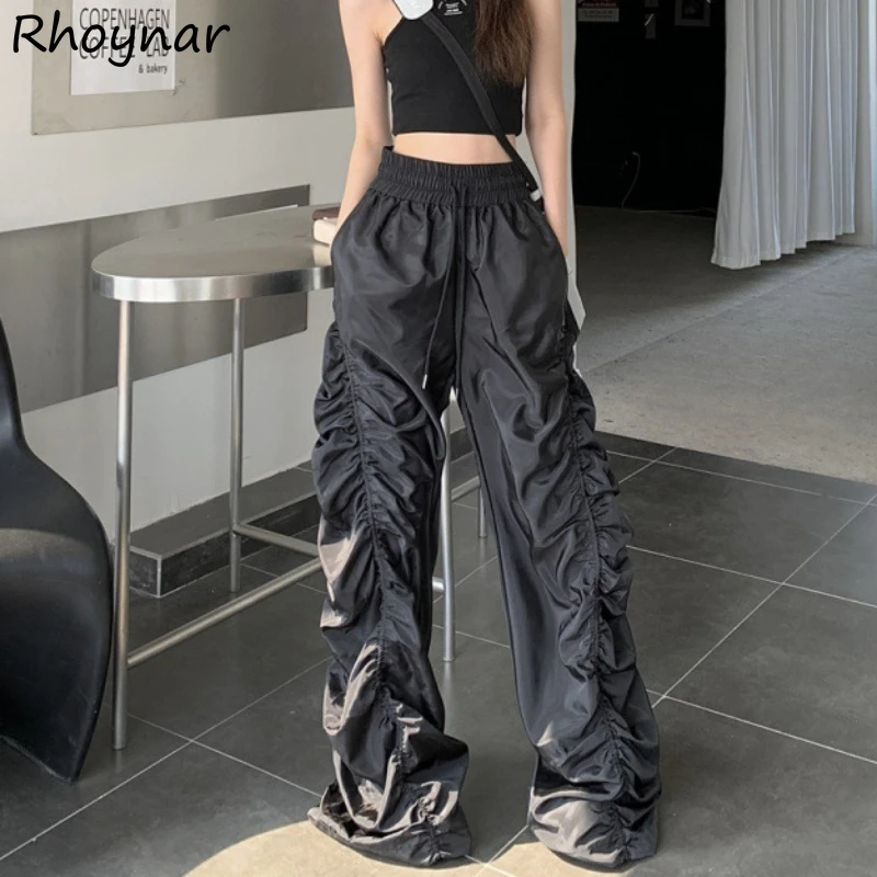 Pants Women Summer Cool Girls Pleated Loose High Elastic Waist Mopping Korean Style Designed Leisure All-match Attractive Chic
Pants Women Summer Cool Girls Pleated Loose High Elastic Waist Mopping Korean Style Designed Leisure All-match Attractive Chic
