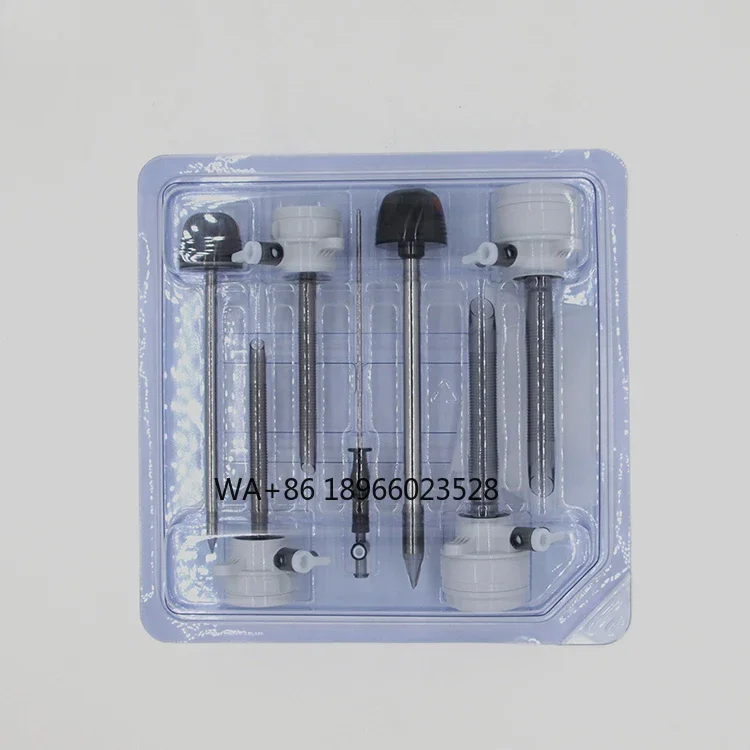 Cannula Veress Specimen Bag and Dilating Tip Obturator Laparoscopy Surgery Disposable Trocar Kit Including
Cannula Veress Specimen Bag and Dilating Tip Obturator Laparoscopy Surgery Disposable Trocar Kit Including