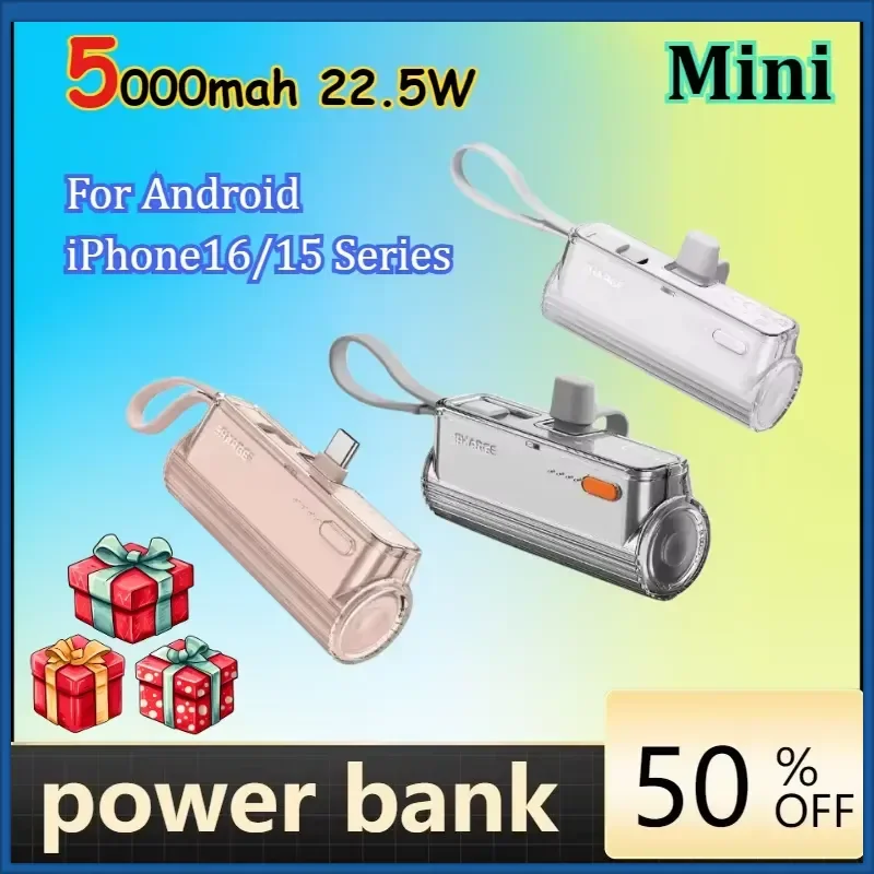 Power Bank Mini Max Fast Charging 5000mah 22.5W PowerBank Mini Battery Pack for Android iPhone16/15 Series
Power Bank Mini Max Fast Charging 5000mah 22.5W PowerBank Mini Battery Pack for Android iPhone16/15 Series
