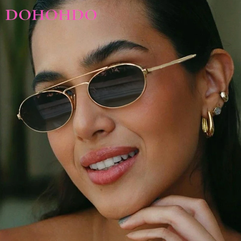 Metal Double Bridges Oval Frame Sunglasses Women Men Punk Fashion Designer Outdoor Driving Summer Traveling Sun Glasses UV400
Metal Double Bridges Oval Frame Sunglasses Women Men Punk Fashion Designer Outdoor Driving Summer Traveling Sun Glasses UV400