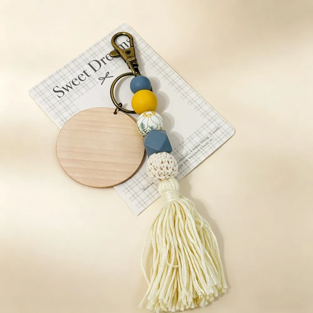 New Wooden Round Bead Tassel Accessory Pendant Keyring Girl Keychian Ring Bag Decoration Car Knitting Cute Bagpack Ring Weaving
New Wooden Round Bead Tassel Accessory Pendant Keyring Girl Keychian Ring Bag Decoration Car Knitting Cute Bagpack Ring Weaving