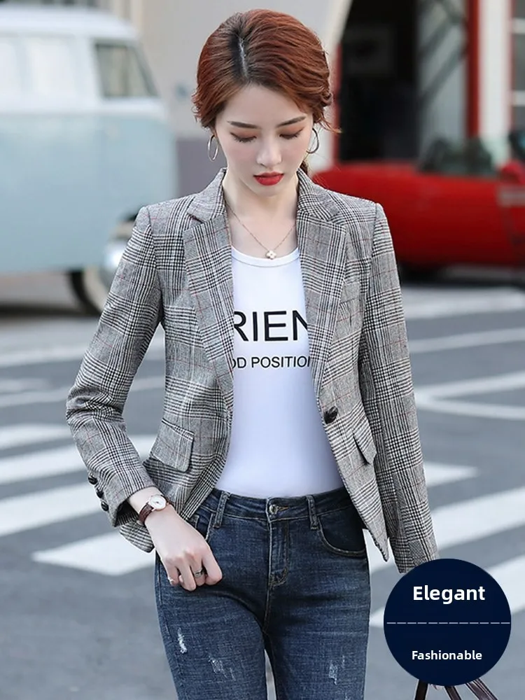 Plaid Suit Jacket Women's Autumn Winter New British Style Top High-End Short Size Ladies' West Clothing Commute Wind Slim Fit
Plaid Suit Jacket Women's Autumn Winter New British Style Top High-End Short Size Ladies' West Clothing Commute Wind Slim Fit