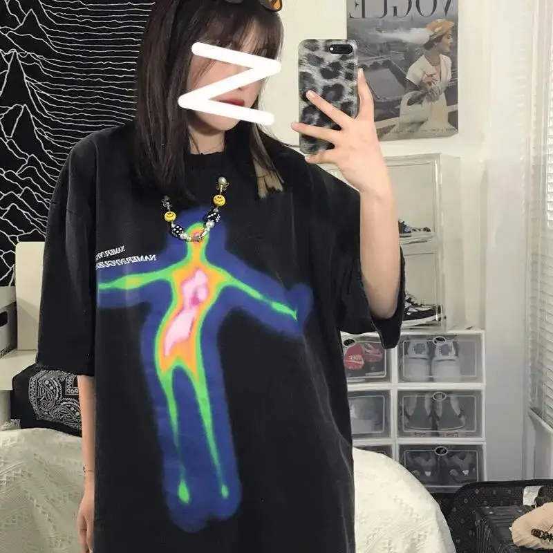Fried Street Cotton Black T-Shirt Women's Short Sleeve Sweet Cool Style Design Sense Niche T-Shirt Student Loose Couple Top
Fried Street Cotton Black T-Shirt Women's Short Sleeve Sweet Cool Style Design Sense Niche T-Shirt Student Loose Couple Top