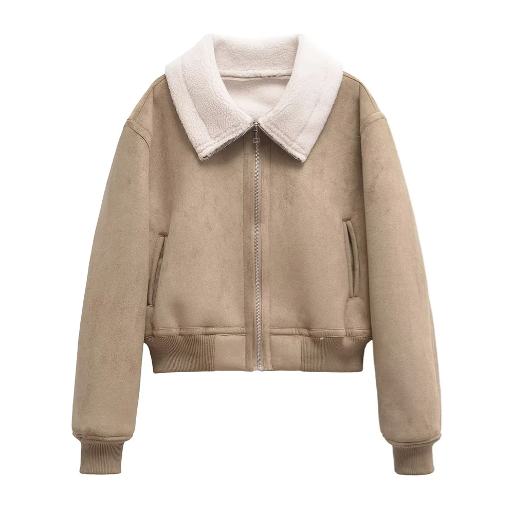 BM&MD&ZA2024 autumn new women's clothing style slim fit warm collar fur integrated long sleeved casual short jacket
BM&MD&ZA2024 autumn new women's clothing style slim fit warm collar fur integrated long sleeved casual short jacket