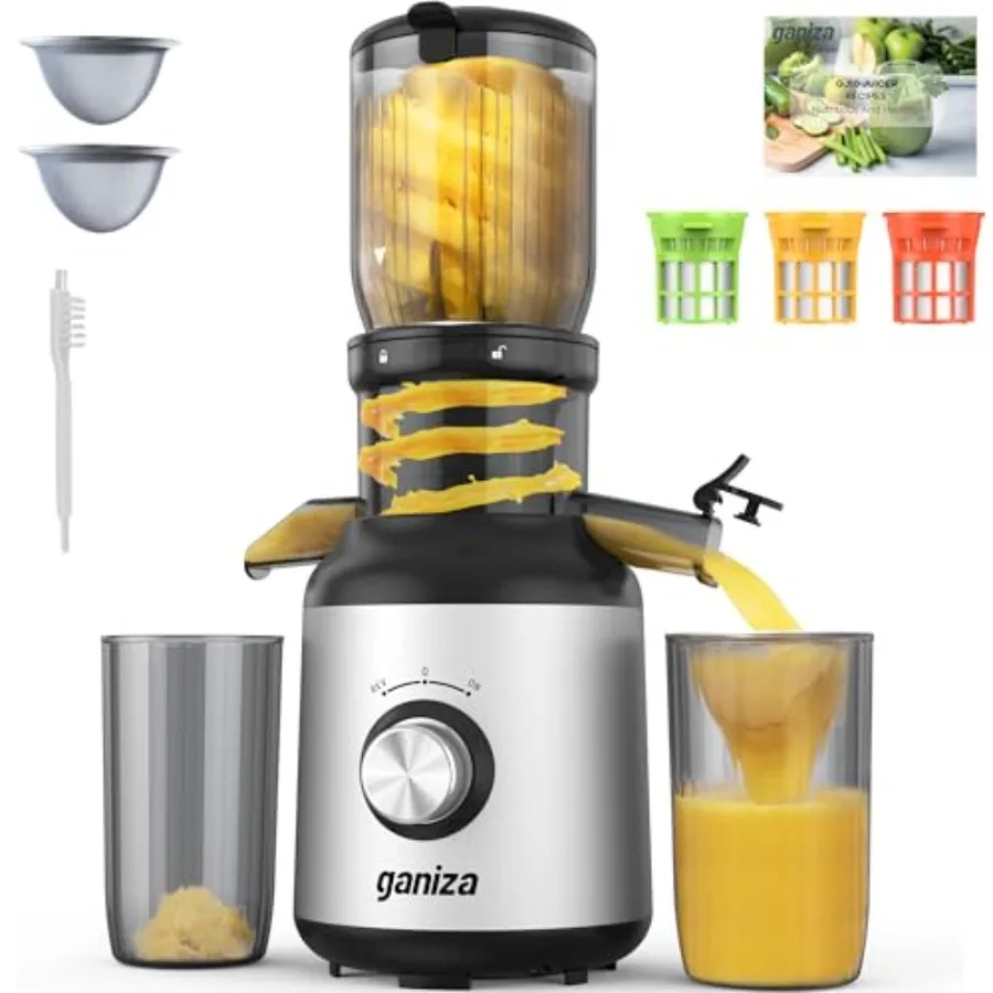 Slow masticating juicer for home use BPA-free plastic and stainless steel silver large feed chute for whole fruits/vegetables c
Slow masticating juicer for home use BPA-free plastic and stainless steel silver large feed chute for whole fruits/vegetables c