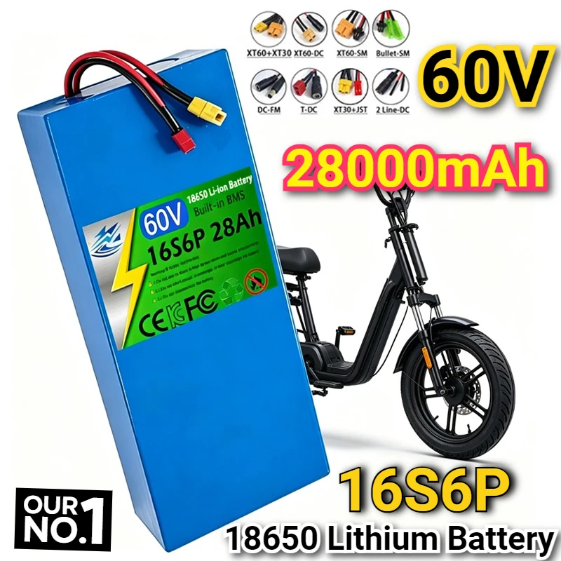 16S6P New 60V 28Ah Full Capacity Power 18650 28ah Lithium Battery Pack Built-in BMS for 250-1500W Electric Bicycle Motorcycle
16S6P New 60V 28Ah Full Capacity Power 18650 28ah Lithium Battery Pack Built-in BMS for 250-1500W Electric Bicycle Motorcycle