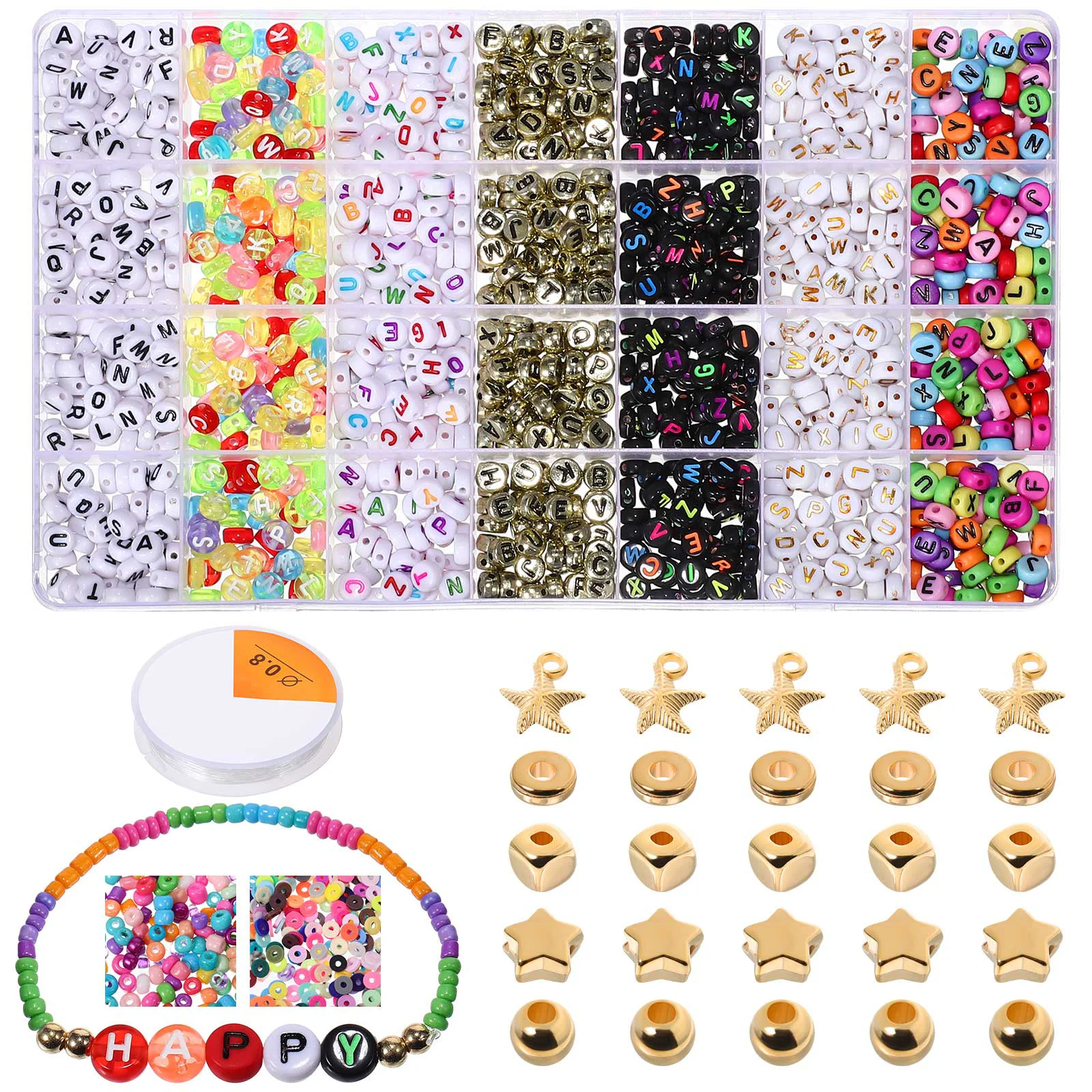 DIY Alphabet Beads Set For Jewelry Making Spacer Bracelets Number Craft Letters Decorative Acrylic Flat With Holes
DIY Alphabet Beads Set For Jewelry Making Spacer Bracelets Number Craft Letters Decorative Acrylic Flat With Holes