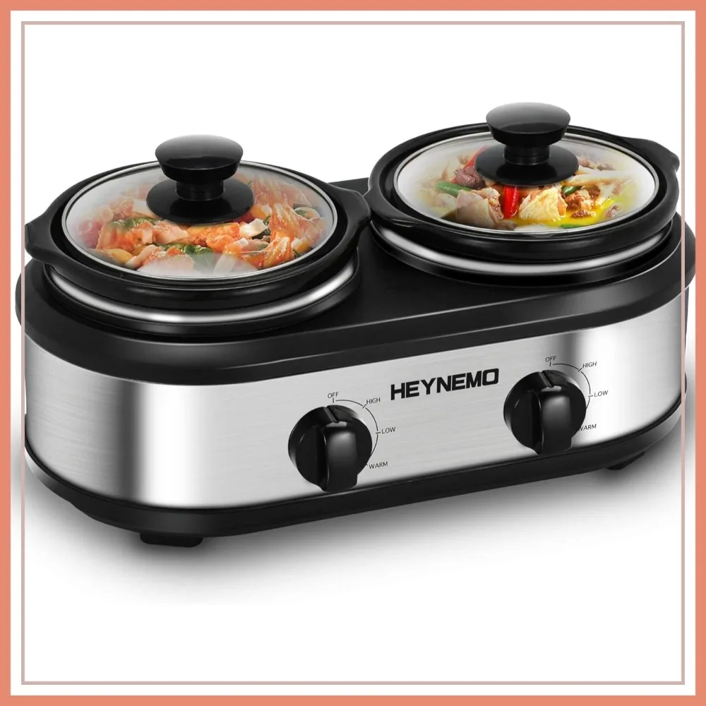 Dual Slow Cooker Buffet Server 2x1.25QT Adjustable Temp Removable Ceramic Pots Glass Lids
Dual Slow Cooker Buffet Server 2x1.25QT Adjustable Temp Removable Ceramic Pots Glass Lids