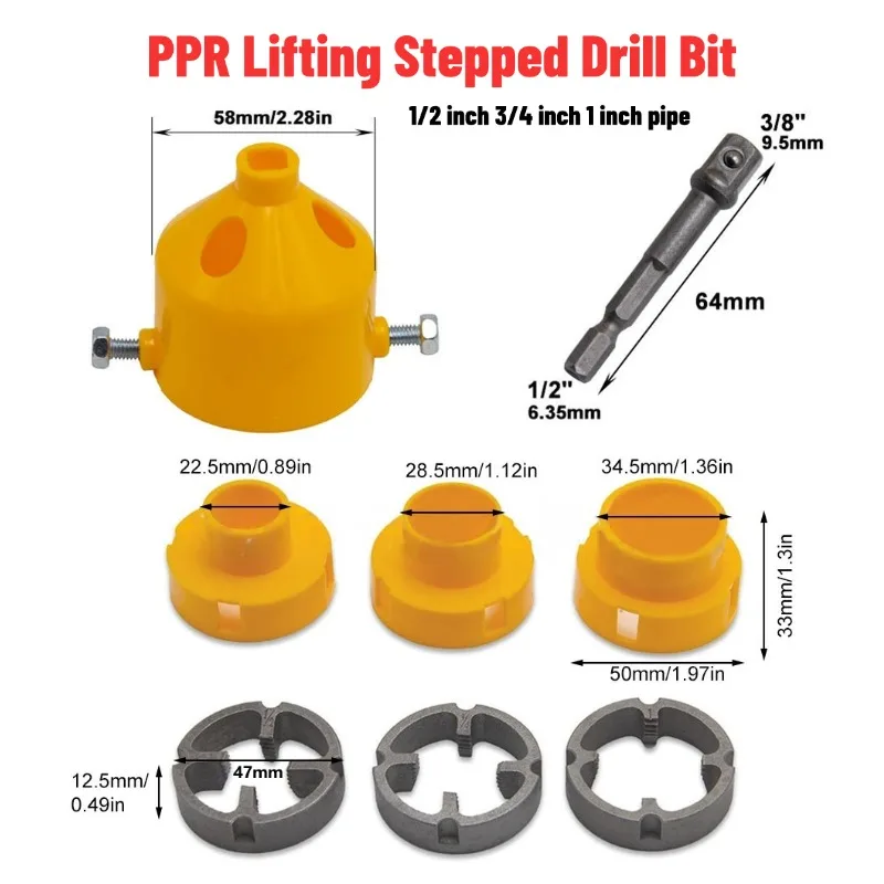 8PCS PPR Drill Bit With PVC Thread Maker Tool Electric Drill Plastic Pipe Tap Die 1/2/3/4/1 Inch Alloy Pipe Threader Plumbing
8PCS PPR Drill Bit With PVC Thread Maker Tool Electric Drill Plastic Pipe Tap Die 1/2/3/4/1 Inch Alloy Pipe Threader Plumbing