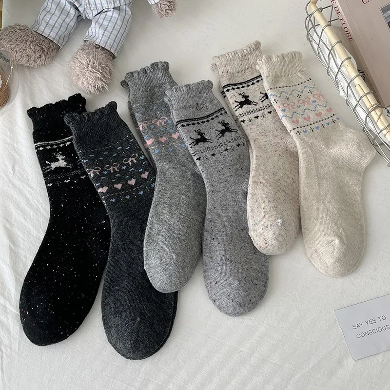 Socks For Women Thick New Autumn Winter Fashion Retro Warm Socks Wool Casual Japanese Style Christmas Socks Bow Kawaii Comfort
Socks For Women Thick New Autumn Winter Fashion Retro Warm Socks Wool Casual Japanese Style Christmas Socks Bow Kawaii Comfort