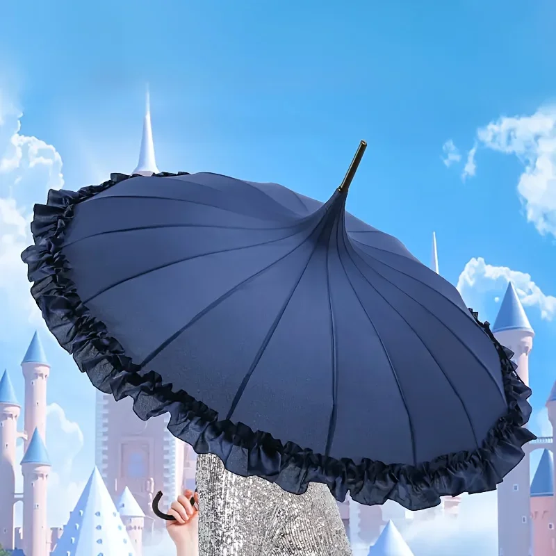 Gothic Lace Sun Umbrella Curved Handle UV Protection Windproof Pure Color Wedding Bridal Sunshade Gift Lolita Parasol
Gothic Lace Sun Umbrella Curved Handle UV Protection Windproof Pure Color Wedding Bridal Sunshade Gift Lolita Parasol