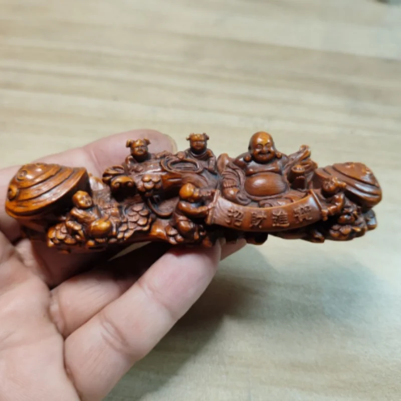 Boxwood carving mini Ruyi handle piece Maitreya Buddha statue antique ornament retro Feng Shui Auspicious handicraft
Boxwood carving mini Ruyi handle piece Maitreya Buddha statue antique ornament retro Feng Shui Auspicious handicraft