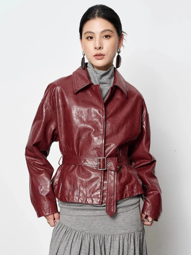 Casual Short Genuine Leather Jackets Women Simple Plaid Cottom Liner Design Soft Real Goatskin Coat with Belt lederjacke damen
Casual Short Genuine Leather Jackets Women Simple Plaid Cottom Liner Design Soft Real Goatskin Coat with Belt lederjacke damen