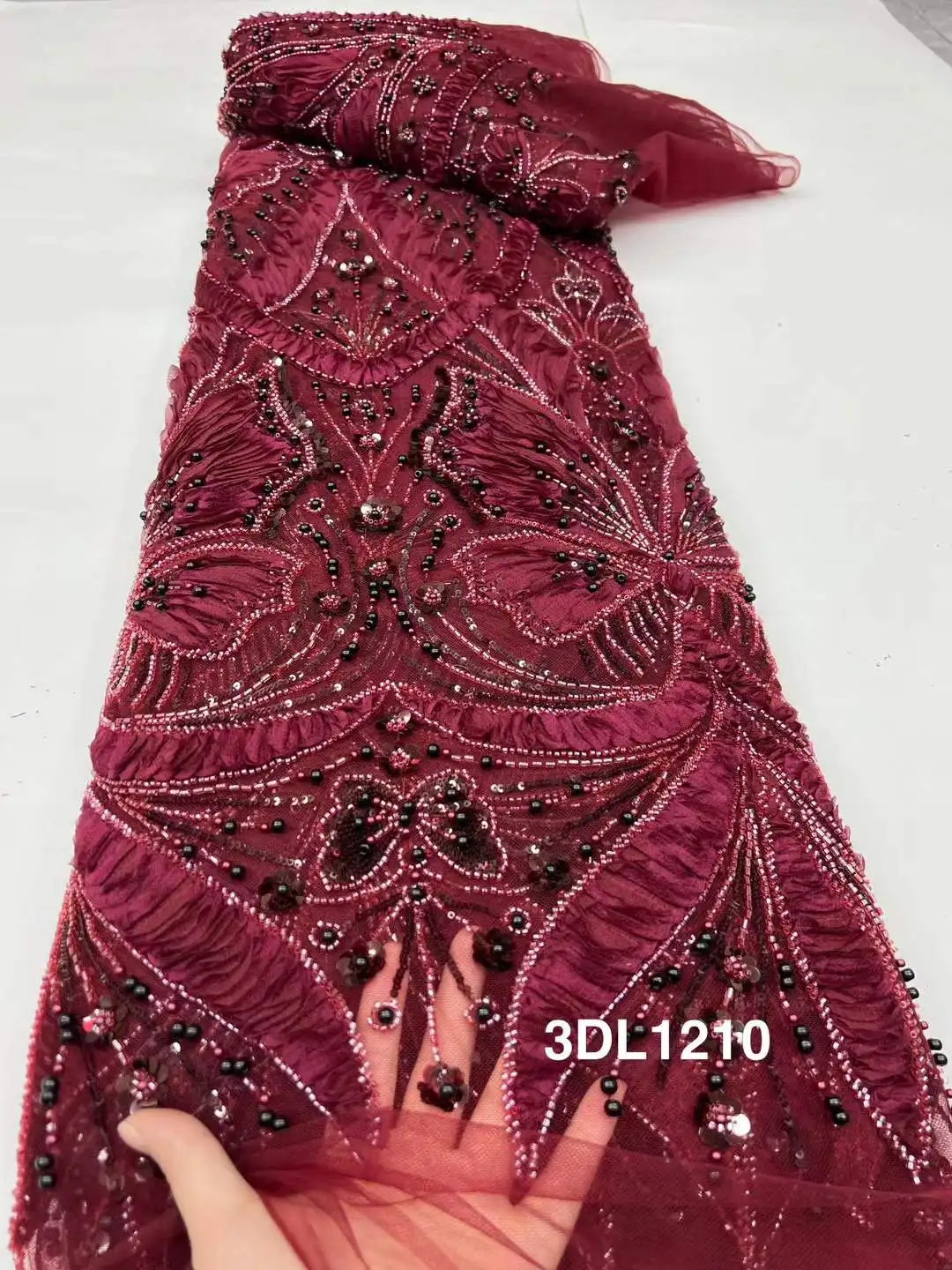 African French Beaded Lace Fabric 2025 High Quality Lace Embroidered Nigerian Sequins Tulle Lace 5 Yards For Sew Party Dress
African French Beaded Lace Fabric 2025 High Quality Lace Embroidered Nigerian Sequins Tulle Lace 5 Yards For Sew Party Dress