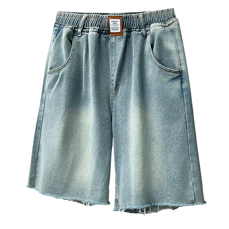 New Summer Women Denim Shorts Rough Edged Elasticity Waist Five Quarter Pants Casual Fashion Minimalist Style Wide Leg Pants
New Summer Women Denim Shorts Rough Edged Elasticity Waist Five Quarter Pants Casual Fashion Minimalist Style Wide Leg Pants