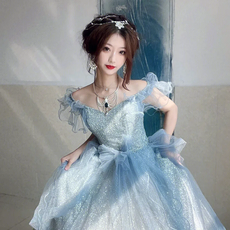 Blue Evening Gown 2025 New Faionable Ele Lady Adult Dr Spring Escape Princ Long Skirt Medium Length ort Sve
Blue Evening Gown 2025 New Faionable Ele Lady Adult Dr Spring Escape Princ Long Skirt Medium Length ort Sve