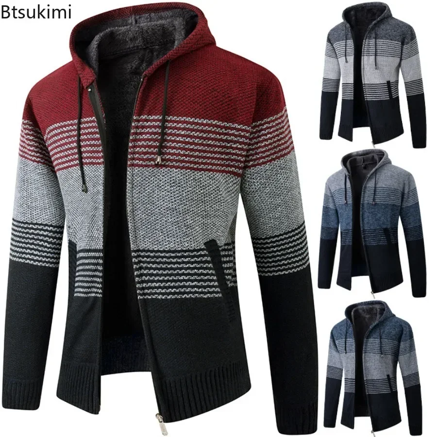 New Autumn Winter Trend Sweater Men's Thicker Fleece Warm Sweater Jackets Korean Striped Stylish Hooded Knitted Cardigan for Men
New Autumn Winter Trend Sweater Men's Thicker Fleece Warm Sweater Jackets Korean Striped Stylish Hooded Knitted Cardigan for Men