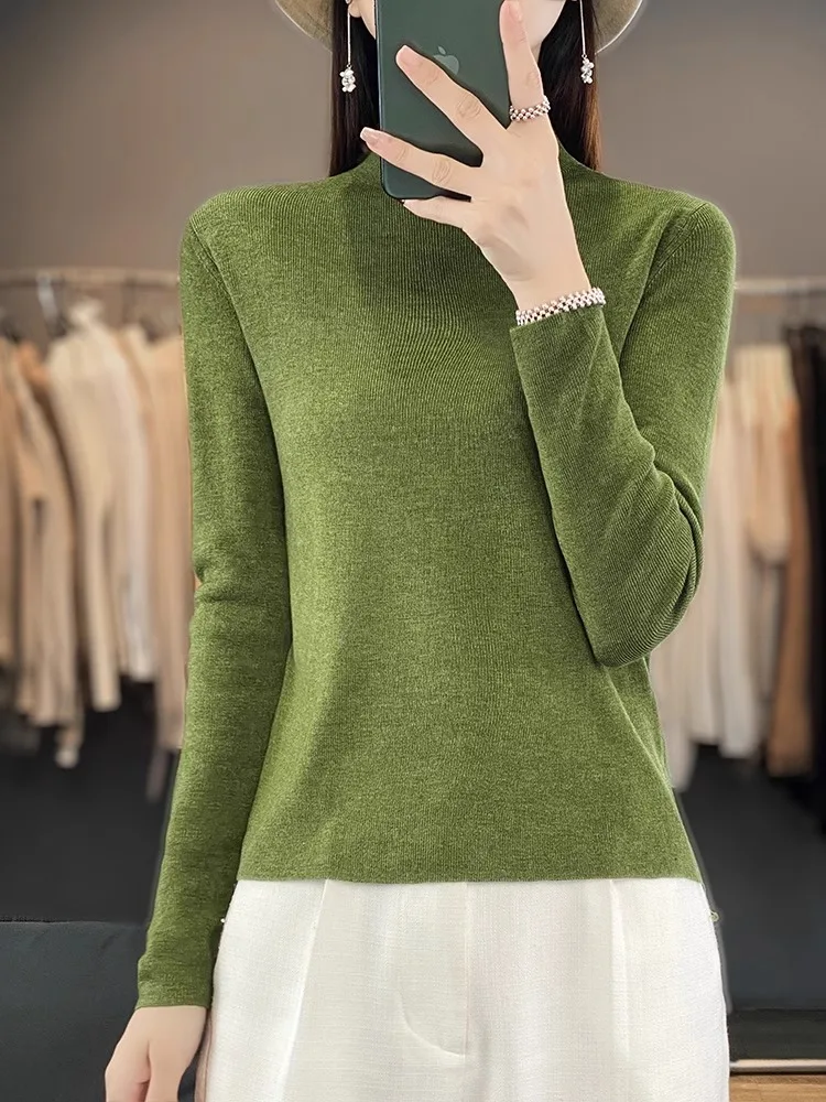 Ультратонкий свитер из чистой шерсти для женщин, весенний, с полувысоким воротником, облегающий, тонкой вязки, утягивающий, модель Camere
Ультратонкий свитер из чистой шерсти для женщин, весенний, с полувысоким воротником, облегающий, тонкой вязки, утягивающий, модель Camere