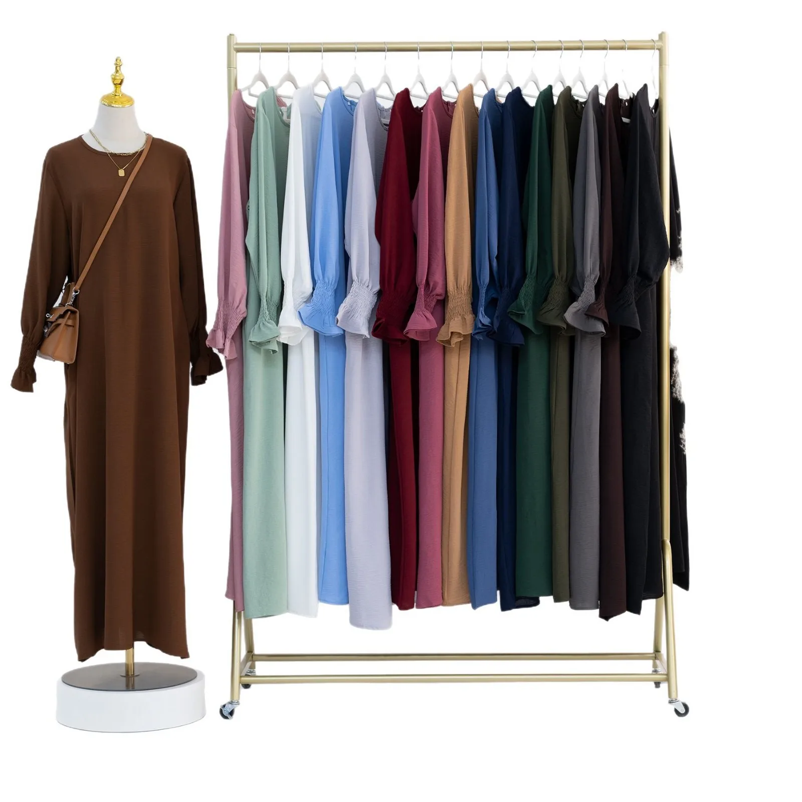 Middle East Dubai Turkey Solid Color Muslim Women's Dress Set abayas
Middle East Dubai Turkey Solid Color Muslim Women's Dress Set abayas