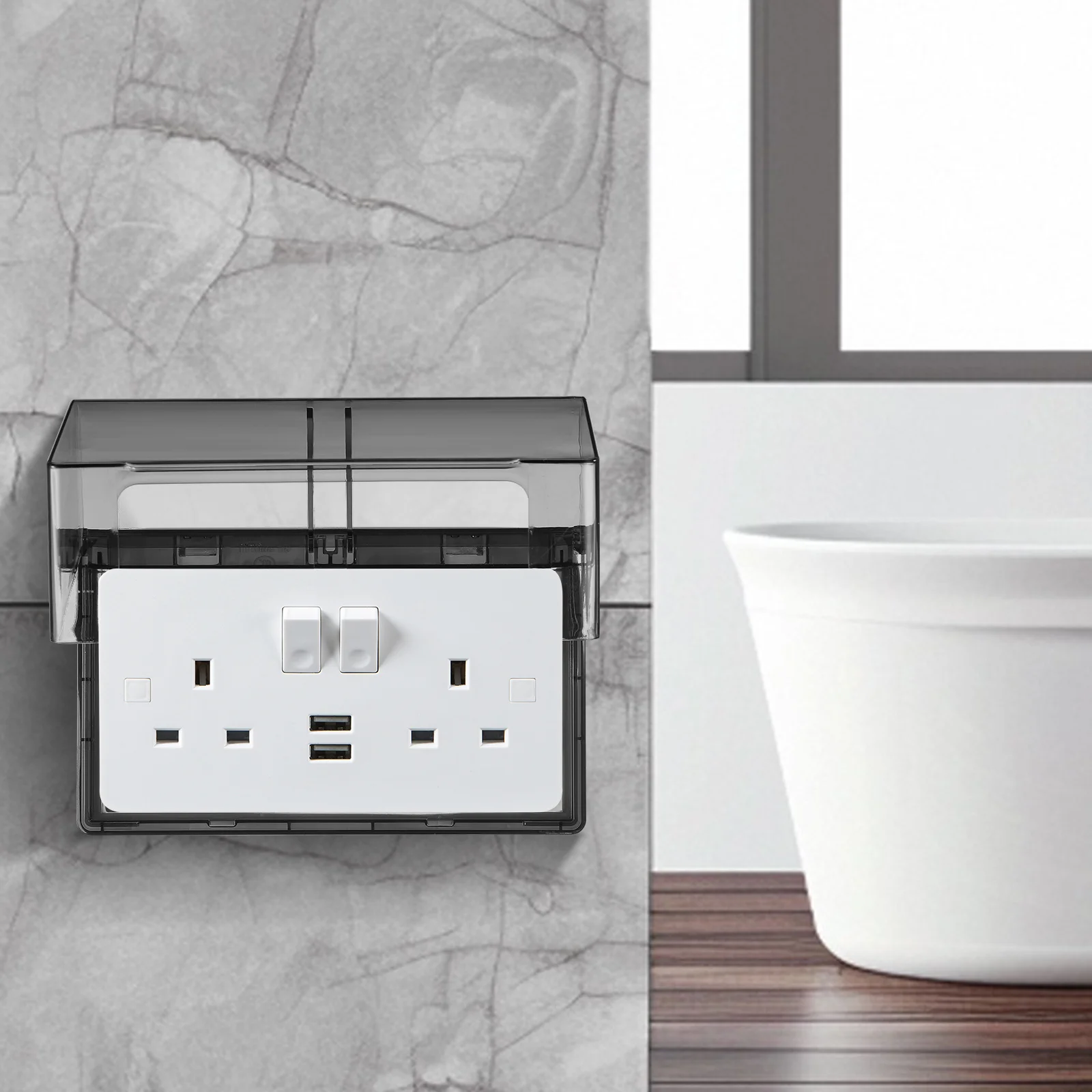 Socket Cover 86 Type Double Outlet Waterproof Box Thickened Sticky Switch Protector for Home Bathroom Power Outlet
Socket Cover 86 Type Double Outlet Waterproof Box Thickened Sticky Switch Protector for Home Bathroom Power Outlet