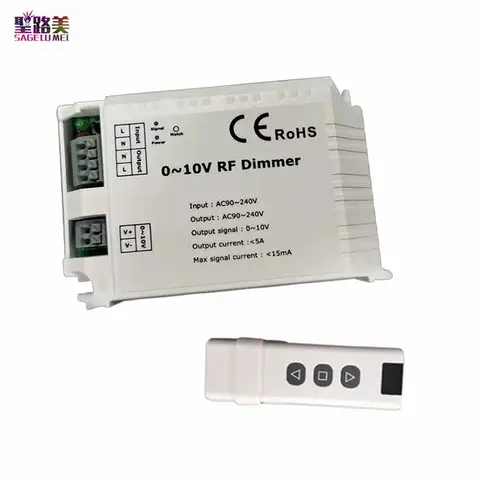 Gradateur RF LED haute tension, AC110V- 220V, DM015, 1 canal 0-10V, 1 canal, bord de fuite, gradation, 3 touches avec télécommande, contrôle du gradateur RF LED