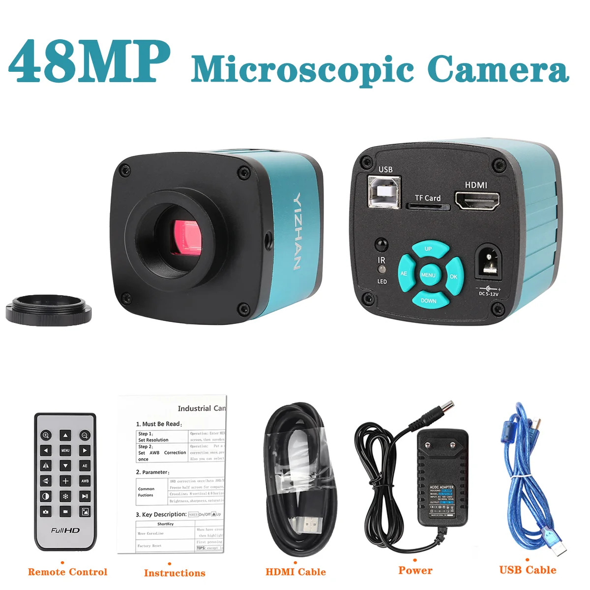 4K Trinocular Microscope Camera 48MP HD Display Adjustable Industrial Digital HDMI USB Electronic Repair For Stereo Microscopes
4K Trinocular Microscope Camera 48MP HD Display Adjustable Industrial Digital HDMI USB Electronic Repair For Stereo Microscopes