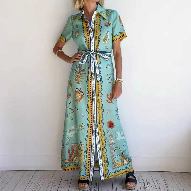 Trendy European American Graffiti Print Lantern Sleeve Open Front Cardigan Stylish Linen Blend Casual Dress For Women
Trendy European American Graffiti Print Lantern Sleeve Open Front Cardigan Stylish Linen Blend Casual Dress For Women