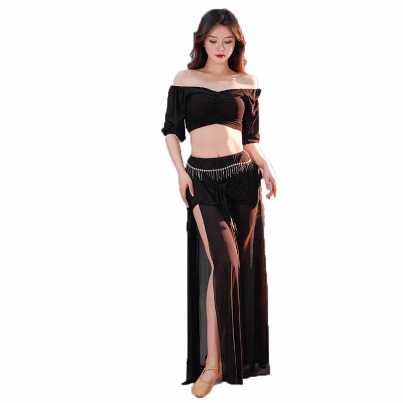 Belly Dance Professional Suit for Women Mesh Short Sleeves Top+Split Long Skirt 2pcs No Belt Girl's Oriental Belly Dancing Suit
Belly Dance Professional Suit for Women Mesh Short Sleeves Top+Split Long Skirt 2pcs No Belt Girl's Oriental Belly Dancing Suit