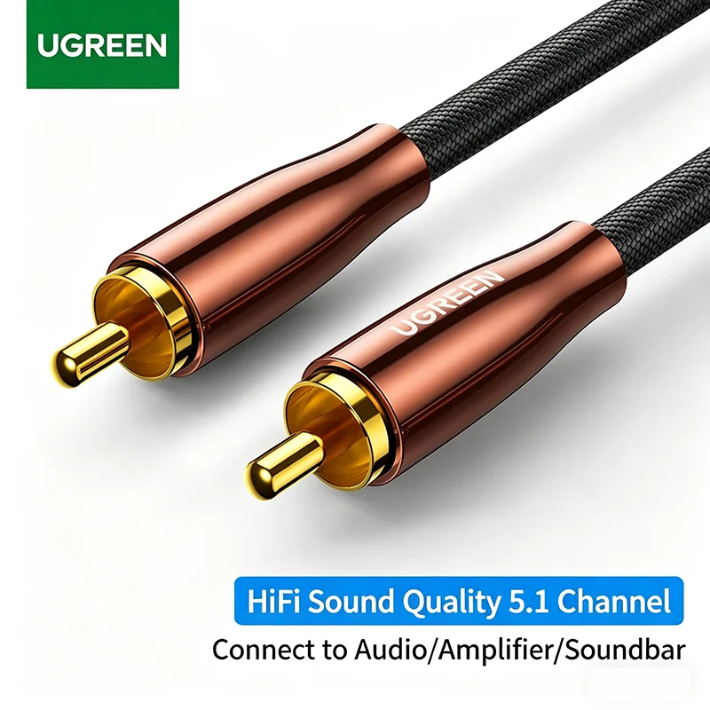 UGREEN Coaxial Digital Audio Cable Gold-Plated Braided Subwoofer Cable RCA Male to Male HiFi 5.1 SPDIF Stereo Audio Cable
UGREEN Coaxial Digital Audio Cable Gold-Plated Braided Subwoofer Cable RCA Male to Male HiFi 5.1 SPDIF Stereo Audio Cable
