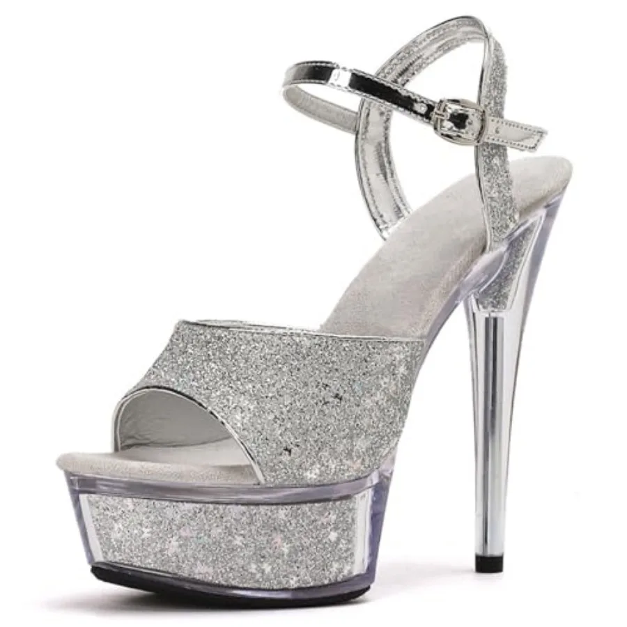 Women's Sparkling Platform Stiletto Heeled Sandals with Cross Ankle Buckle Sexy Comfortable Non Slip Round Toe High Heel Pole D
Women's Sparkling Platform Stiletto Heeled Sandals with Cross Ankle Buckle Sexy Comfortable Non Slip Round Toe High Heel Pole D