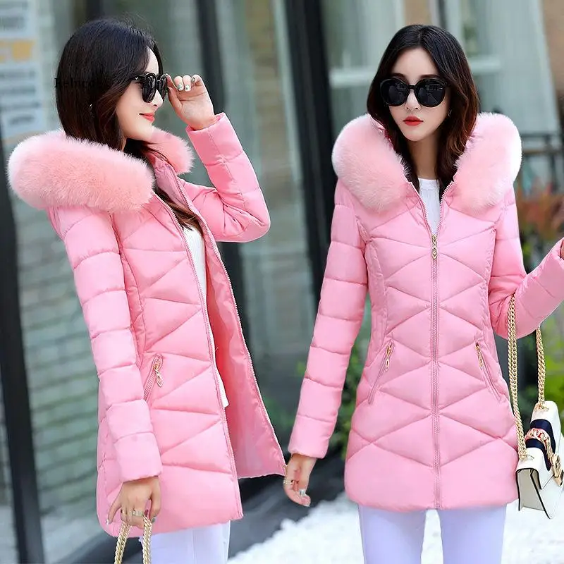 Women Winter Jacket And Coat Big Fur Collar Hooded Down Parkas Korean Thick Cotton Padded Basic Tops Long Lady Wadded Jacket
Women Winter Jacket And Coat Big Fur Collar Hooded Down Parkas Korean Thick Cotton Padded Basic Tops Long Lady Wadded Jacket