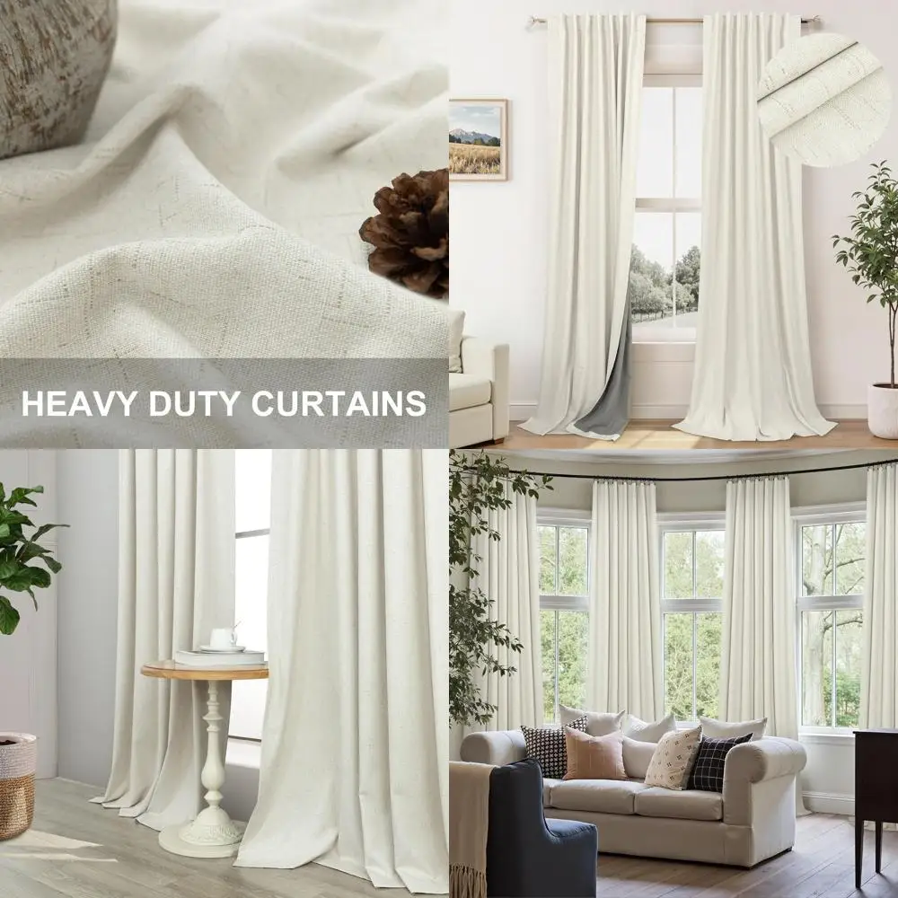 Linen Blackout Curtains for Girls' Room, Cream with Back Tab, 63 Length, Suitable for Baby to Teen Bedrooms
Linen Blackout Curtains for Girls' Room, Cream with Back Tab, 63 Length, Suitable for Baby to Teen Bedrooms