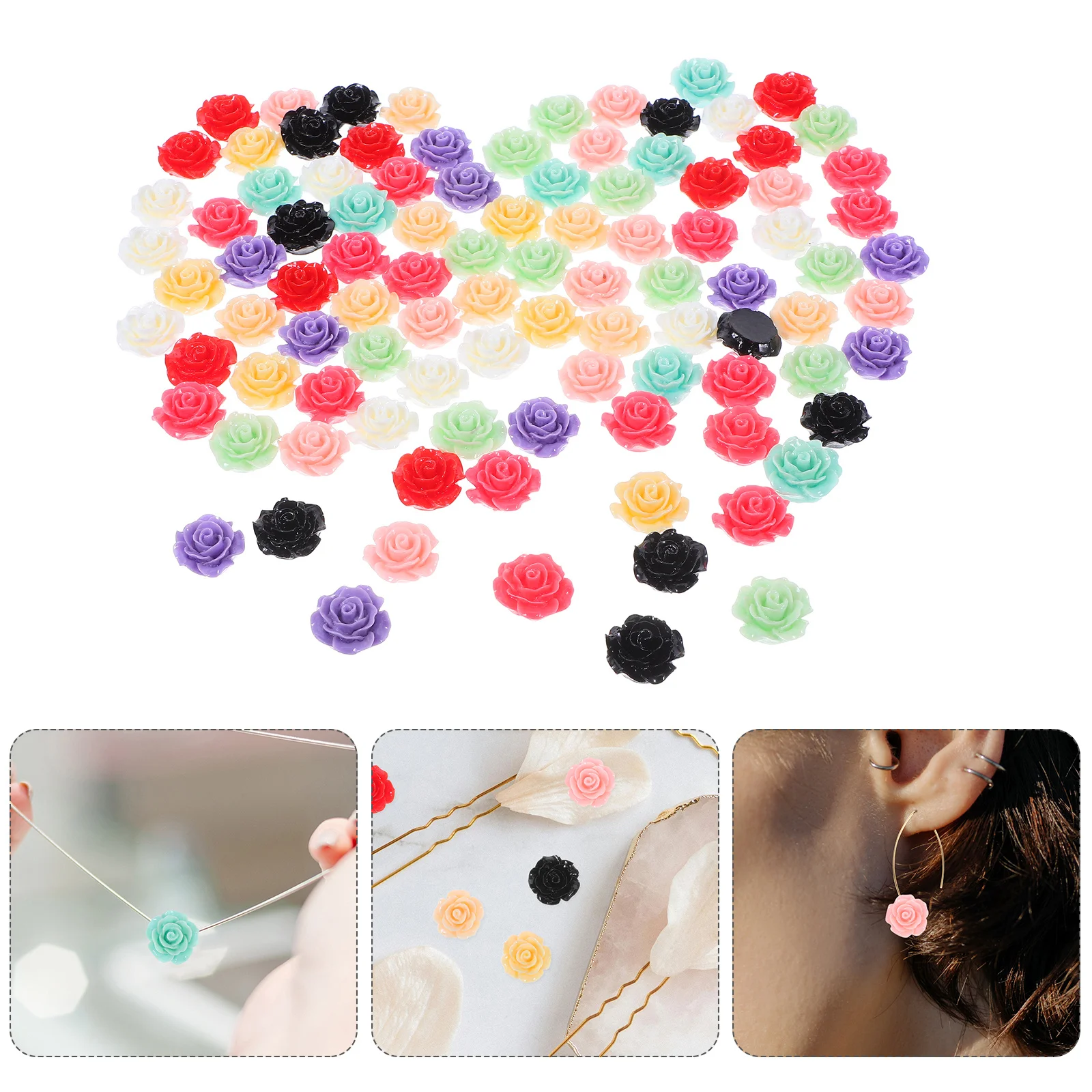 100pcs Resin Rose Flowers 18Mm Assorted Color Flatback Beads For Diy Jewelry Making Craft Cabochons Decor Accessory
100pcs Resin Rose Flowers 18Mm Assorted Color Flatback Beads For Diy Jewelry Making Craft Cabochons Decor Accessory