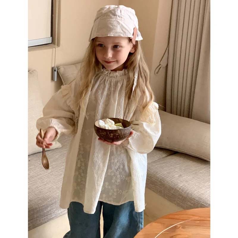 2023 Spring Baby Girls Beige Cotton Linen Blouses Embroidery Cotton Long Sleeve Tops Korean Style Children Kids Casual Shirts
2023 Spring Baby Girls Beige Cotton Linen Blouses Embroidery Cotton Long Sleeve Tops Korean Style Children Kids Casual Shirts